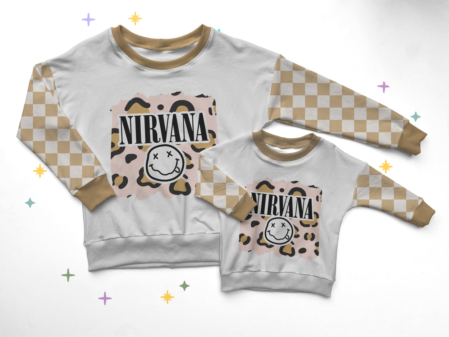 RTS - Nirvana Check SWEATSHIRT - Unisex Large