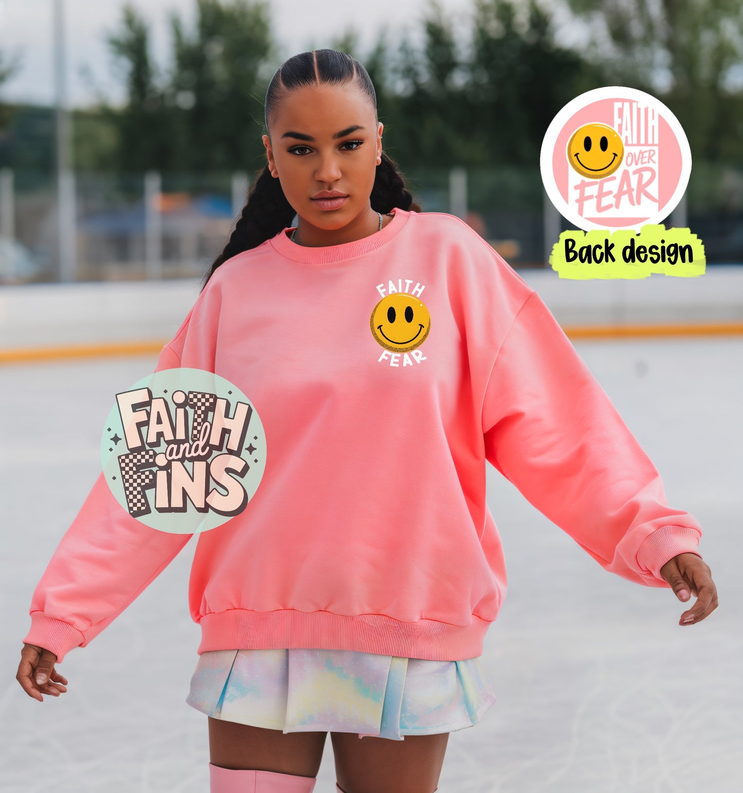 Faith Over Fear - Neon Pink SWEATSHIRT