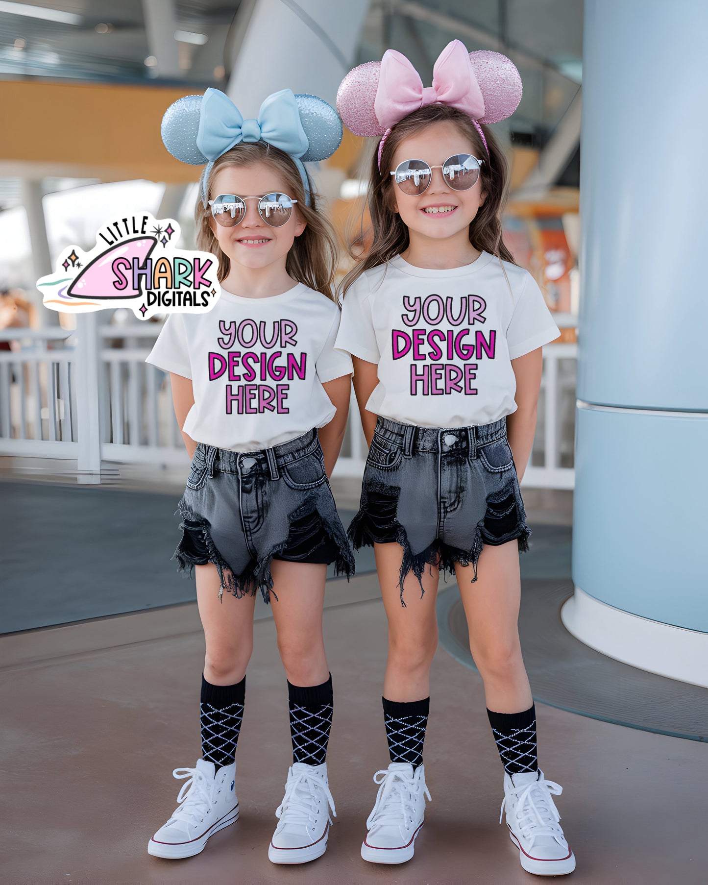 Besties Mouse Ears White tee- Mock up