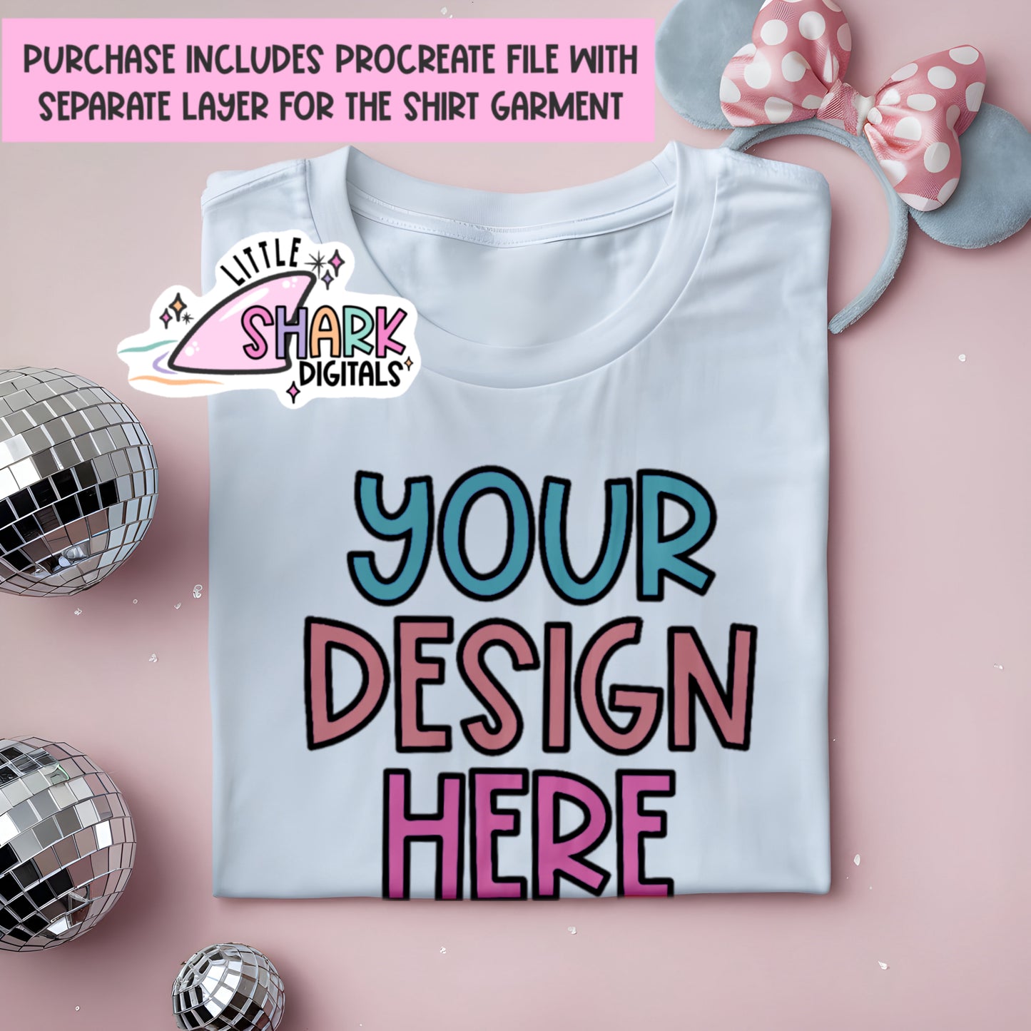 Realistic magical Tee - Mock Up (Procreate)