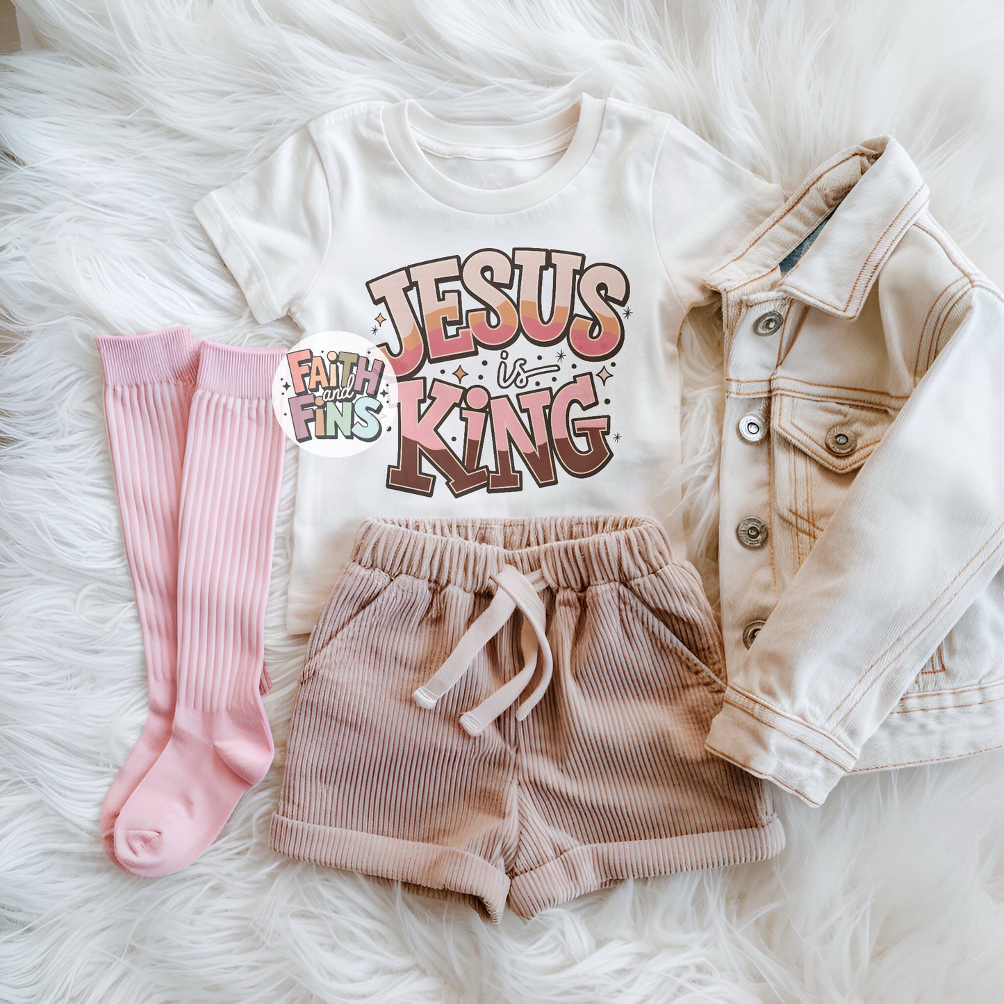 JESUS is KING (Front design) - White tees