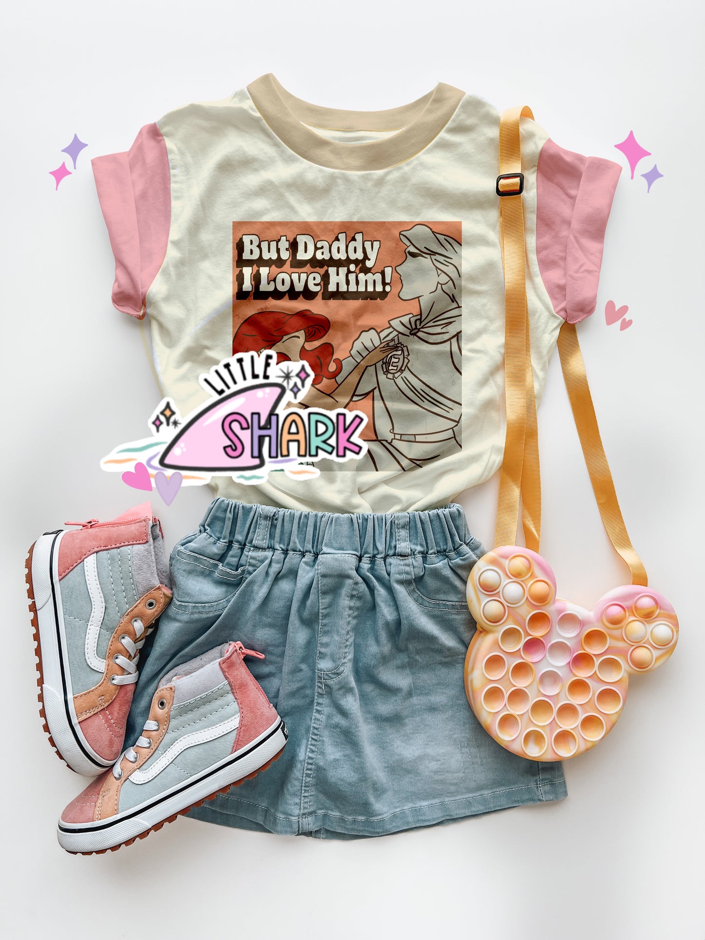 But Daddy I LOVE HIM - YOUTH MEDIUM - Pink Sleeves (RTS)