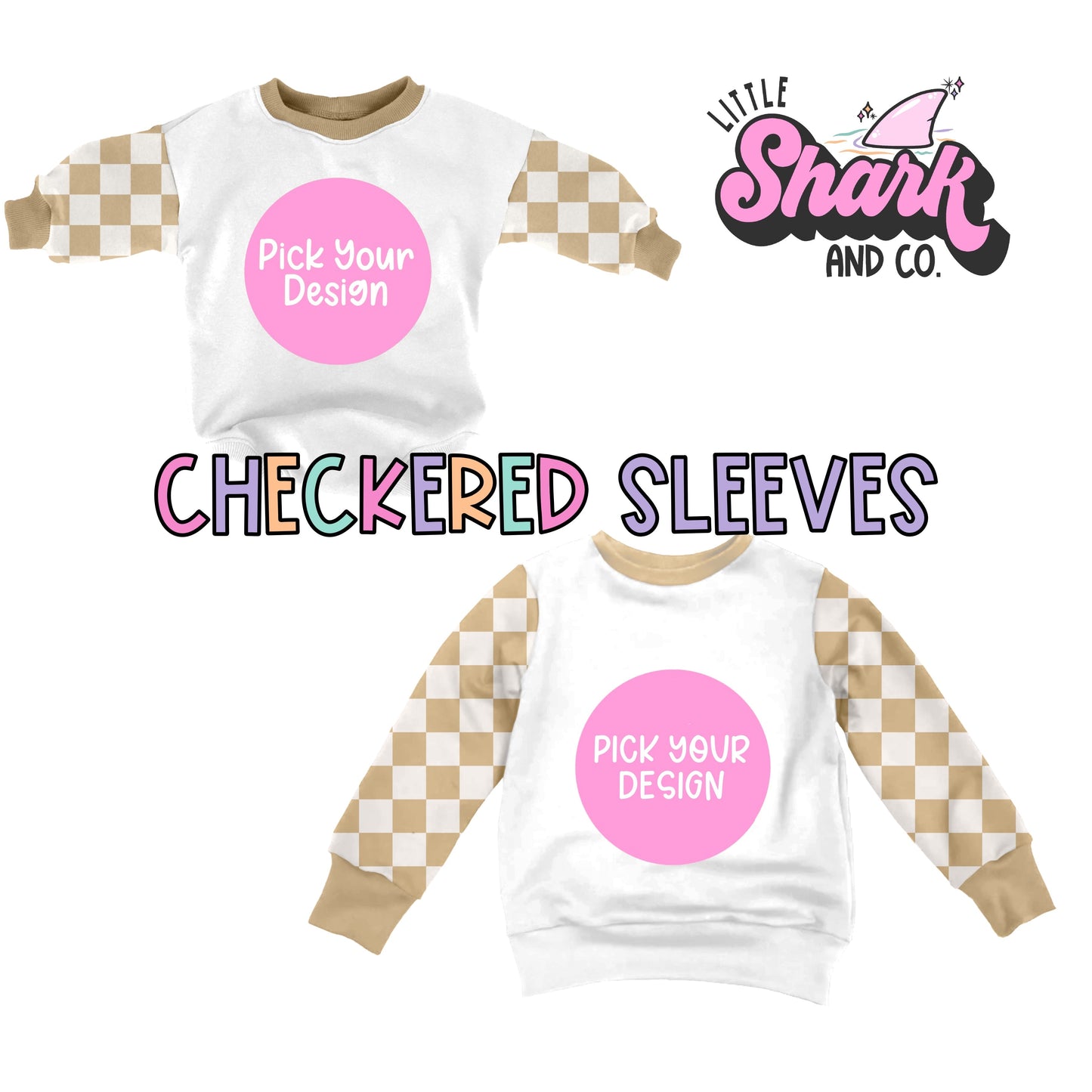 Checkered Rompers & Sweatshirts - (OPEN design)