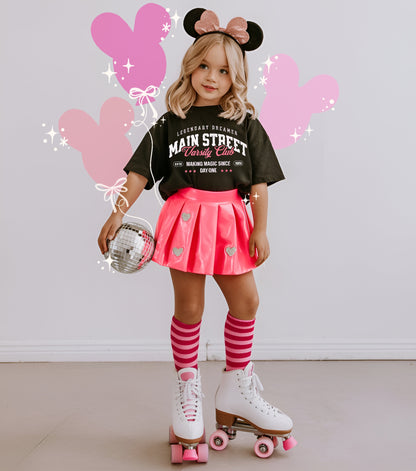Main Street Varsity Club (Pink) - Black Tees