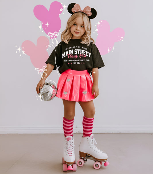 Main Street Varsity Club (Pink) - Black Tees