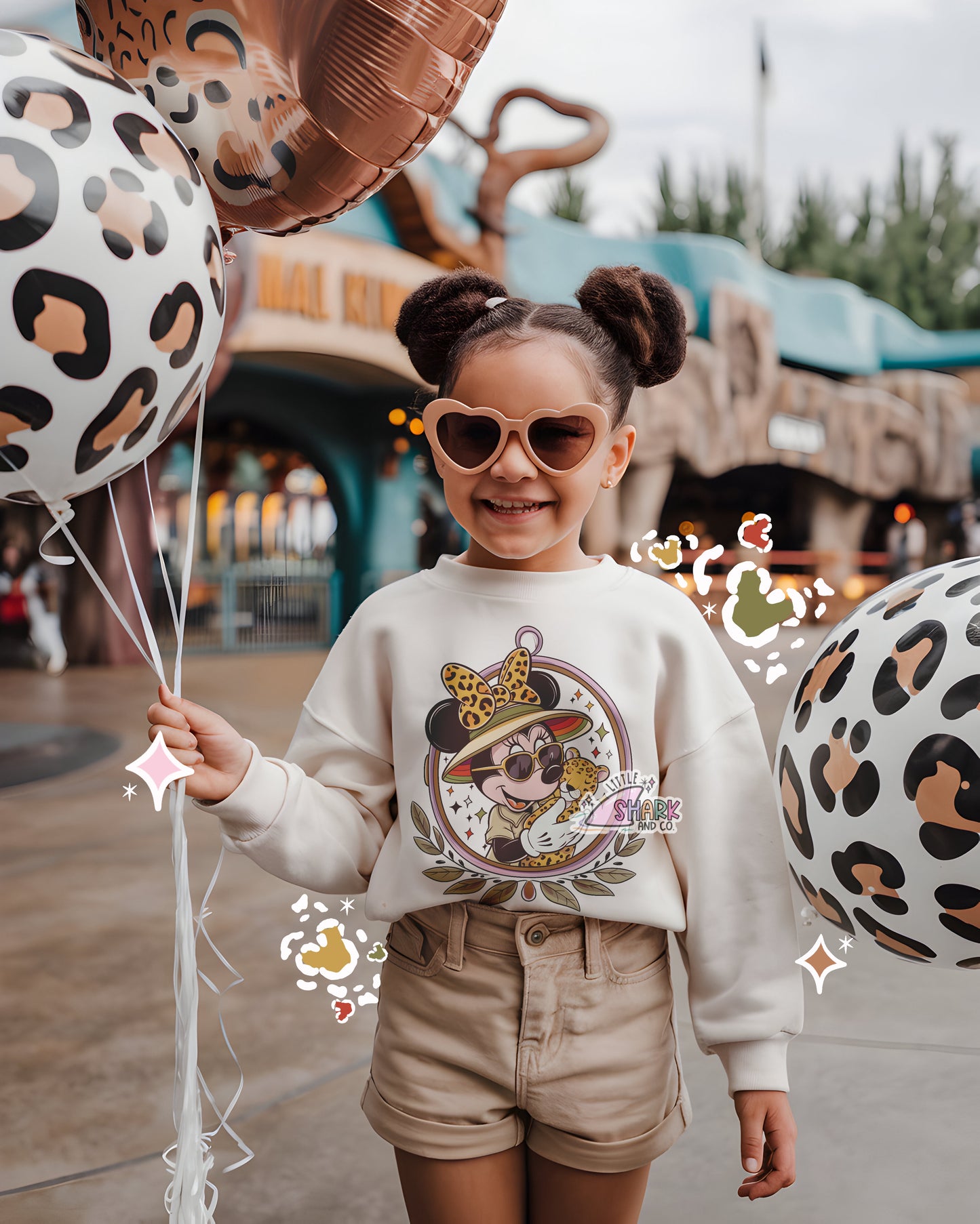 Leopard Mouse Locket - White Sweatshirts