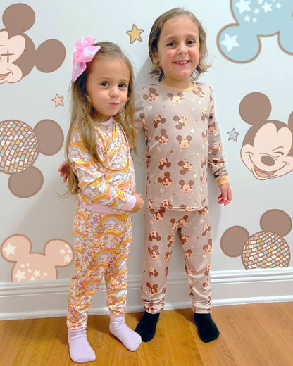 Sad Beige Bamboo Toddler 2-Piece Pajamas