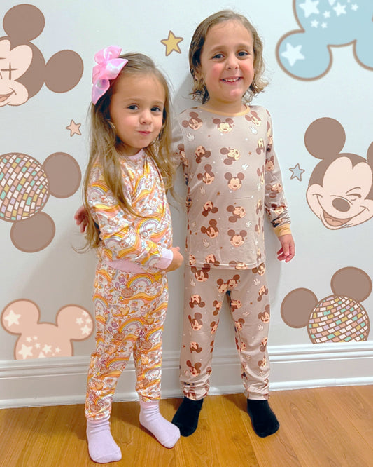 Sad Beige Bamboo Toddler 2-Piece Pajamas