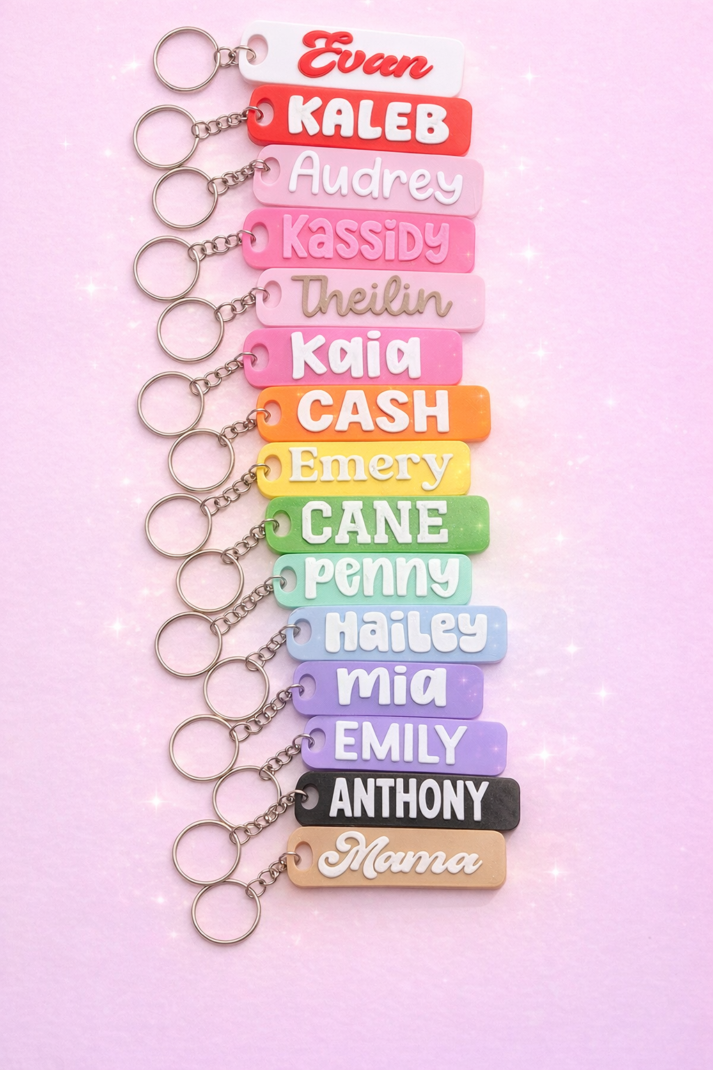 Name Keychains - (Customize Colors)