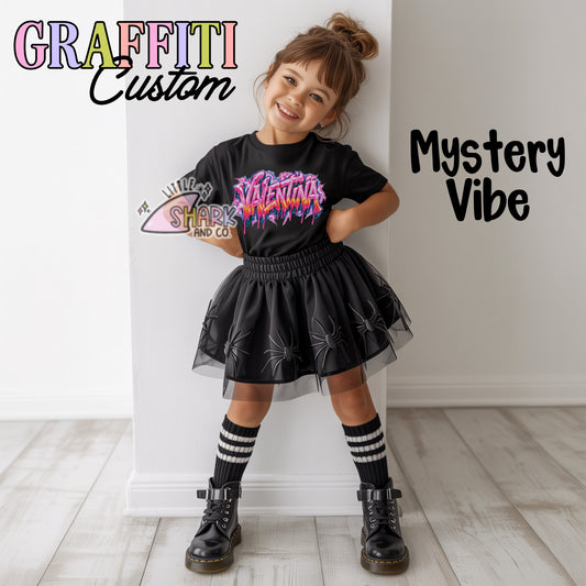 Custom Name Airbrush Graffiti - Black Tees
