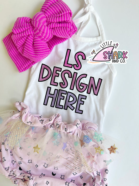 HALTER TOPS (White & Lavender) - You pick LS design