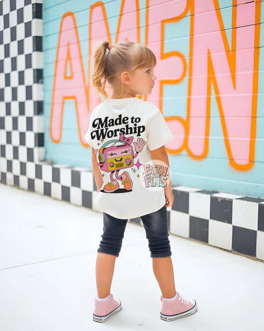 Made to Worship Pink - White Tees