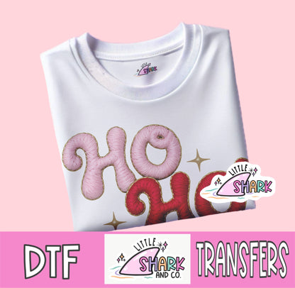 Faux Patch Ho Ho Ho  - DTF TRANSFER