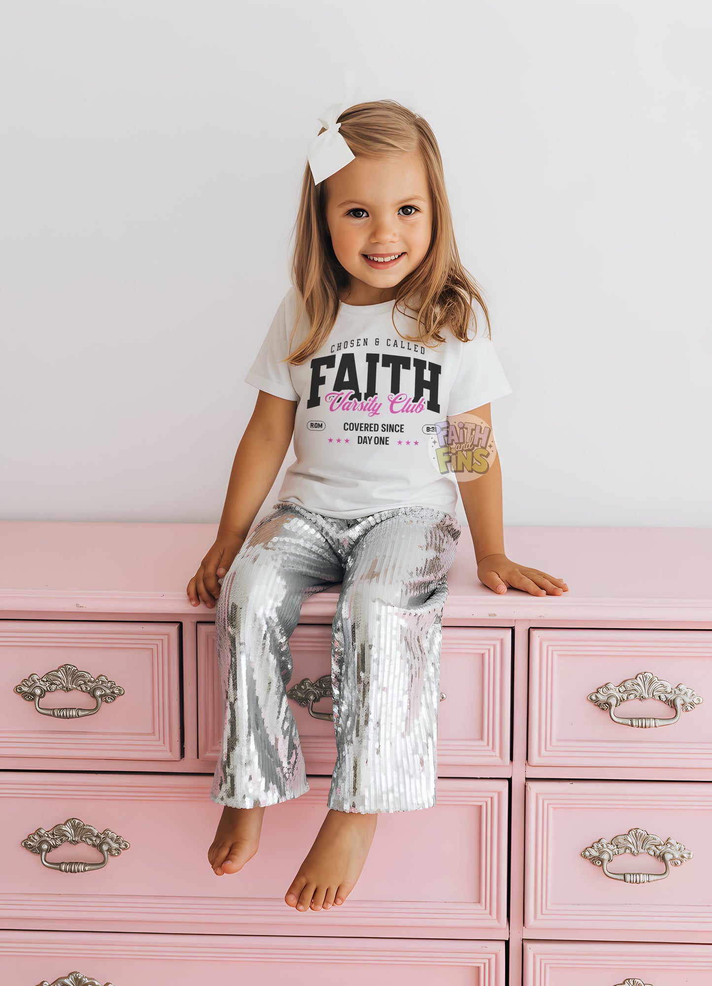 Faith Varsity Club (Pink) - White Tees