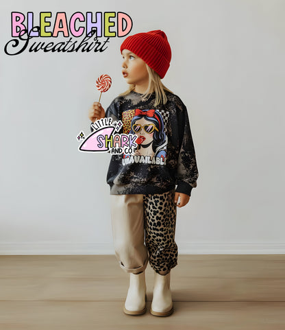 Youth Large - BLEACHED Sweatshirt -  (You Pick LS DESIGN) - RTS