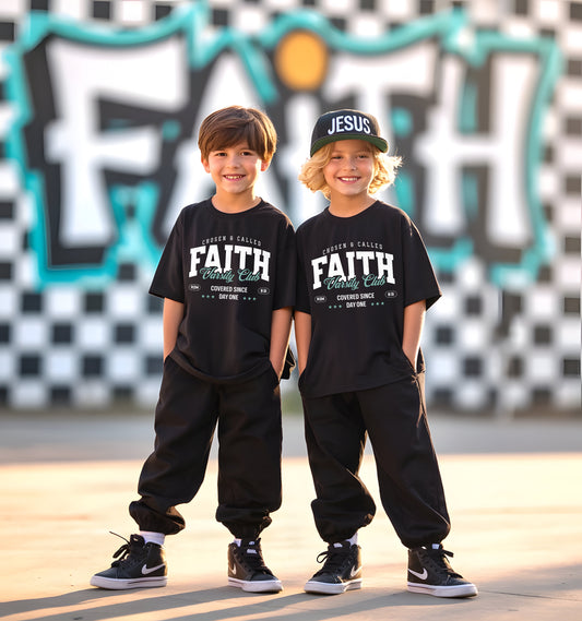 FAITH Varsity Club (Blue)  - Black Tees