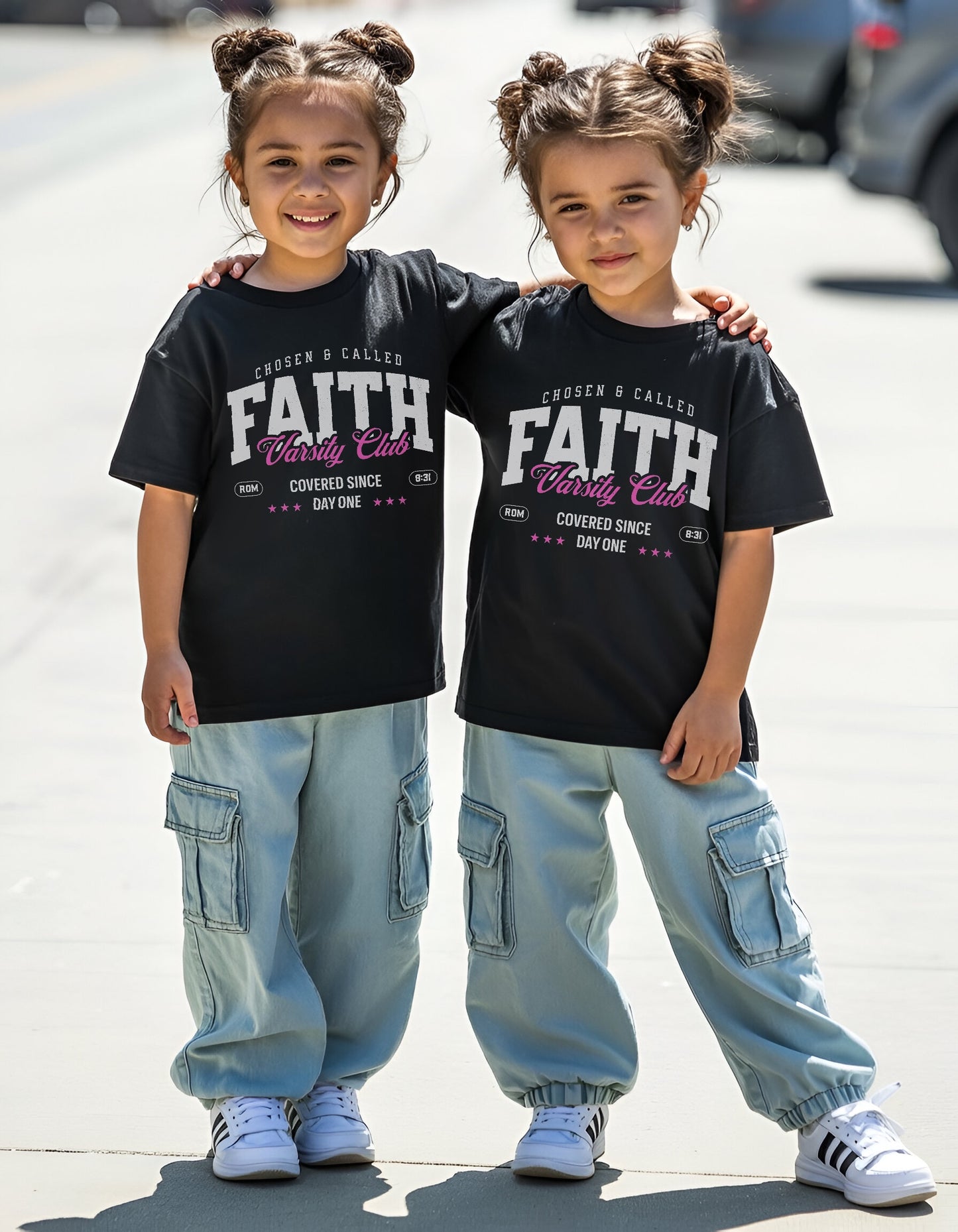 FAITH Varsity Club (Pink)  - Black Tees