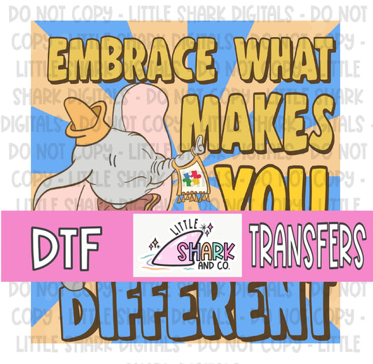 EMBRACE -Autism Awareness Blue - DTF TRANSFER  (LS Original)