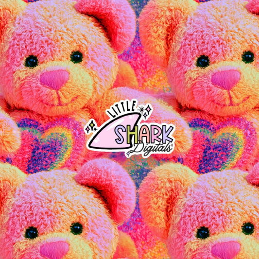 Neon Teddy Bear  - Pattern