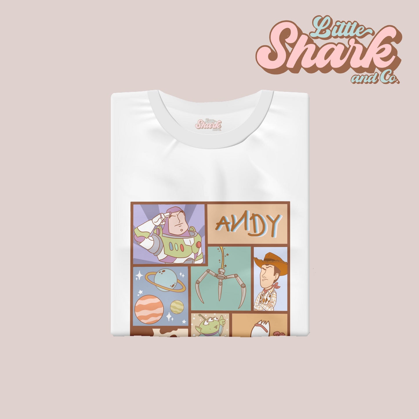 Toys Collage (Blue) - White Tees