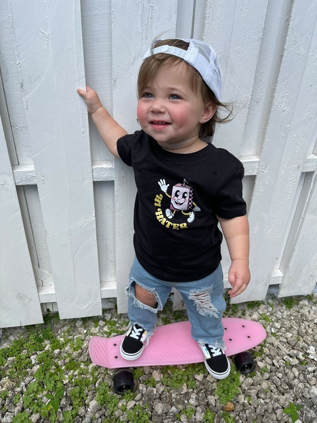 Hi Hater (Blue & Pink)  - Black Tees