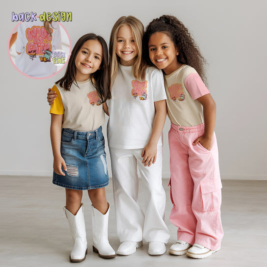Walk by Faith - Pink Sleeves Tee