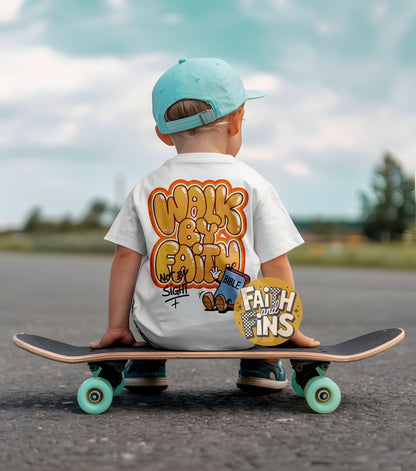 Walk by Faith (Blue) - White Tees