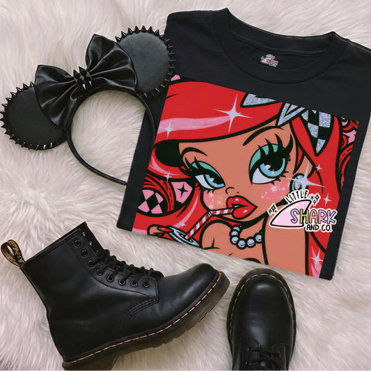 Soda Mermaid - Black Tees