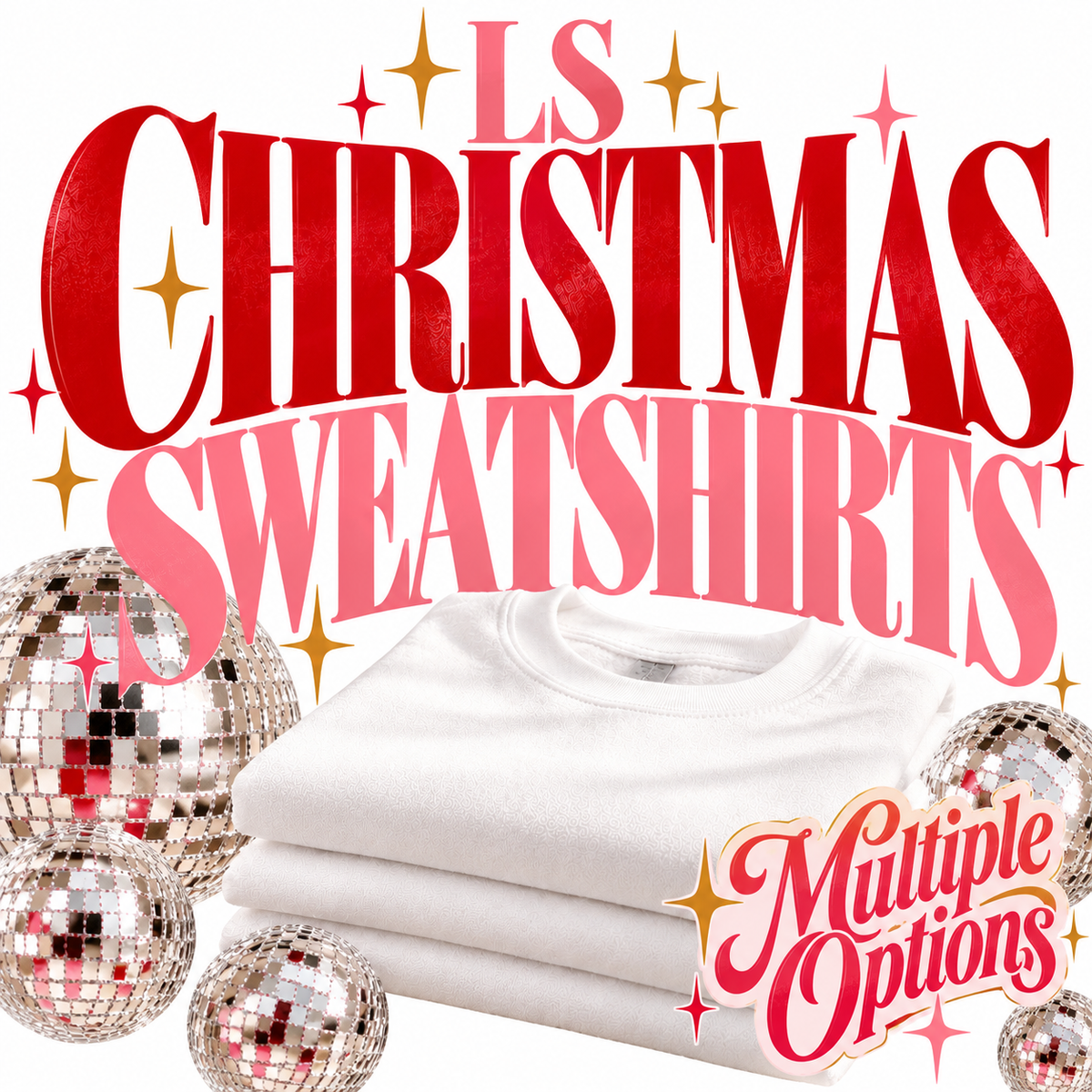 LS XMAS Drop - White Sweatshirts (Multiple Options)