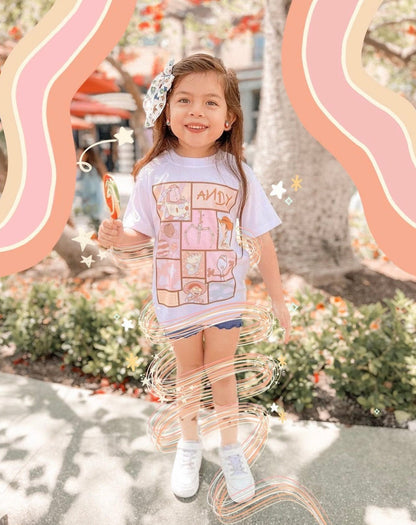 Toys Collage (Pink) - White Tees
