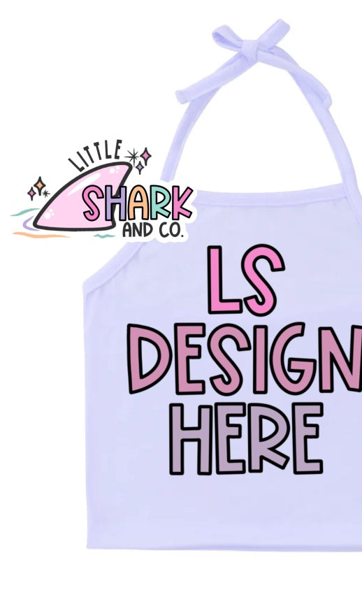 HALTER TOPS (White & Lavender) - You pick LS design