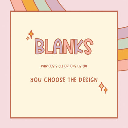 BLACK Blanks - Kids & Adults (you pick design)